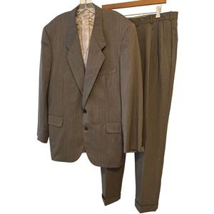 Filo A'Mano by Tom James Vintage Custom‎ Brown Herringbone Suit
